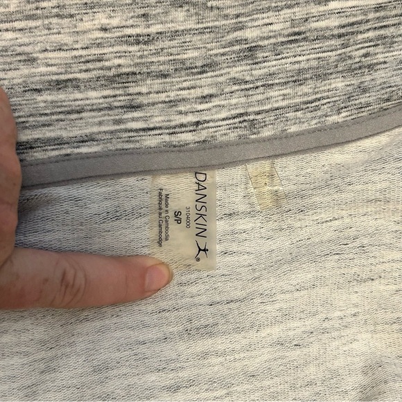 Danskin Women's Wrap Cardigan Heathered Grey Cowl Neck Stretch Size Small - Picture 4 of 6